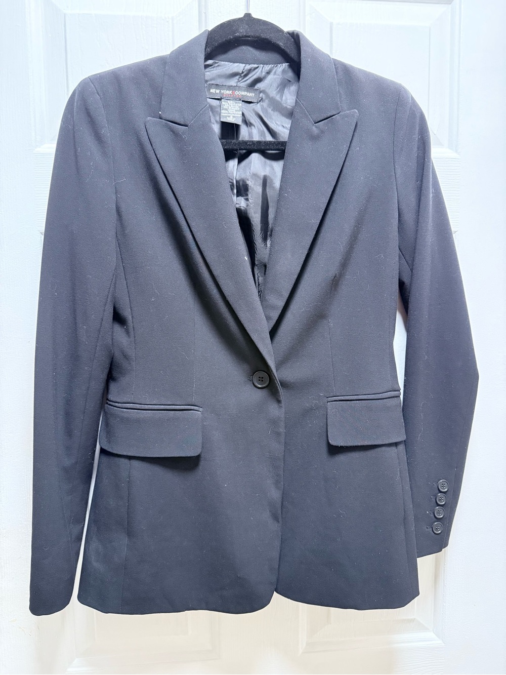 New York & Company Black Tailored Single-Button Blazer
